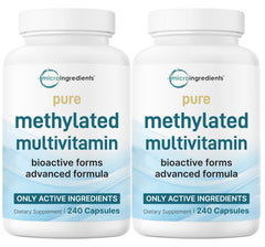 Micro Ingredients pure methylated multivitamin two-pack bottle front for daily wellness.