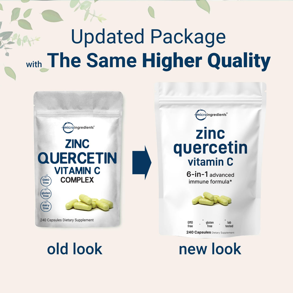Micro Ingredients Quercetin capsules close-up showing the two-capsule serving