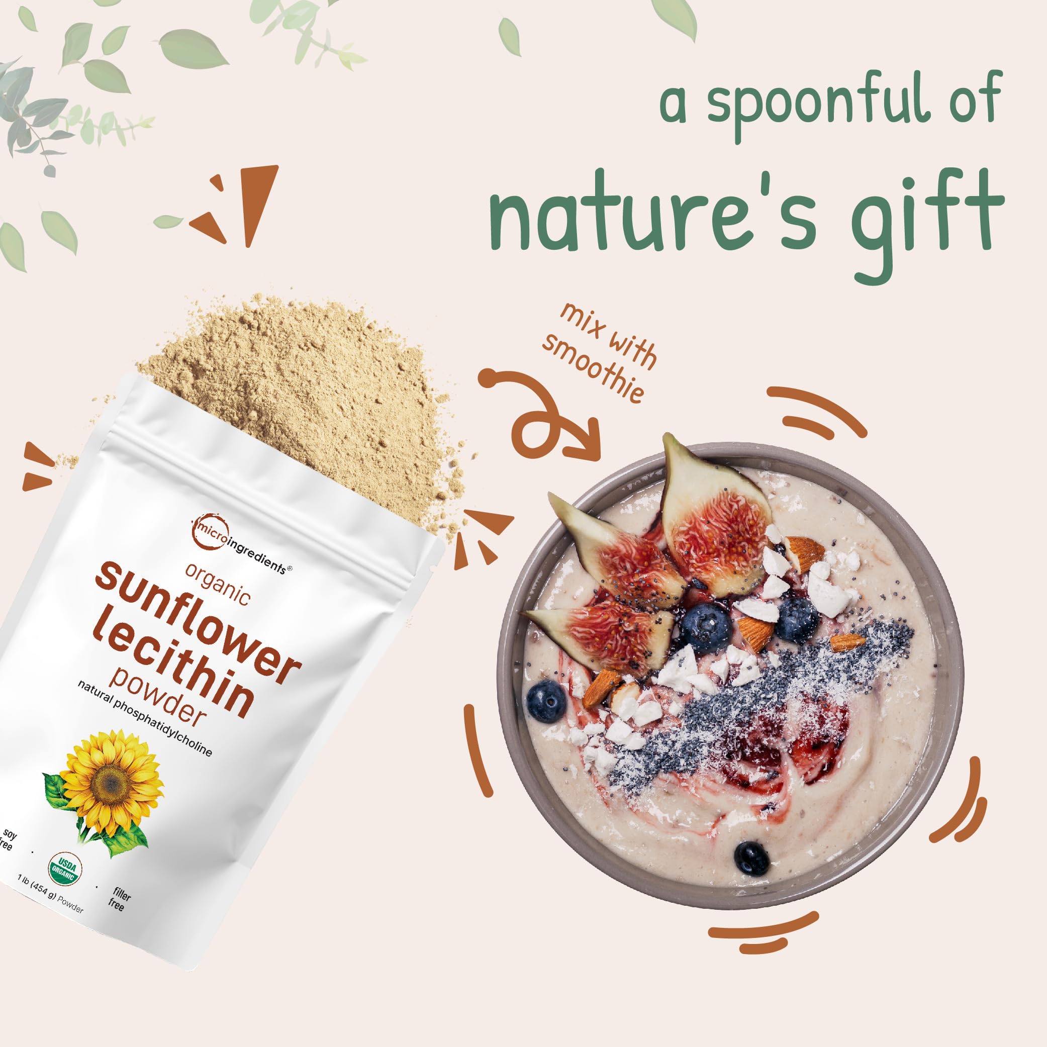 Micro Ingredients Sunflower Lecithin Powder cooking-use shots show recipe integration