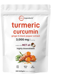 Micro Ingredients turmeric curcumin bottle displaying a 4-in-1 formula for daily wellness
