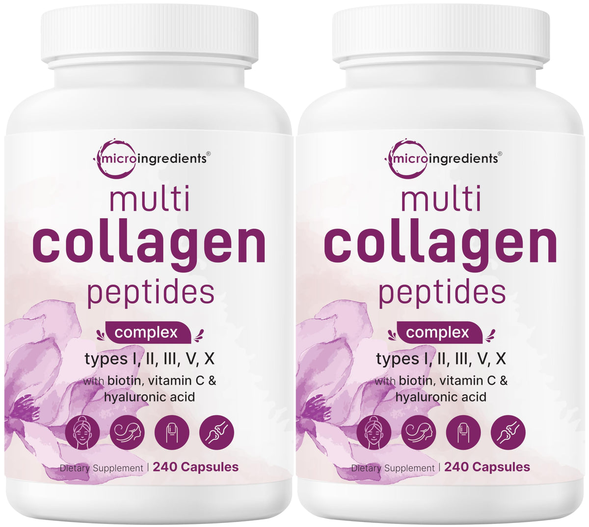 Micro Ingredients two-pack collagen bottles for convenient daily use