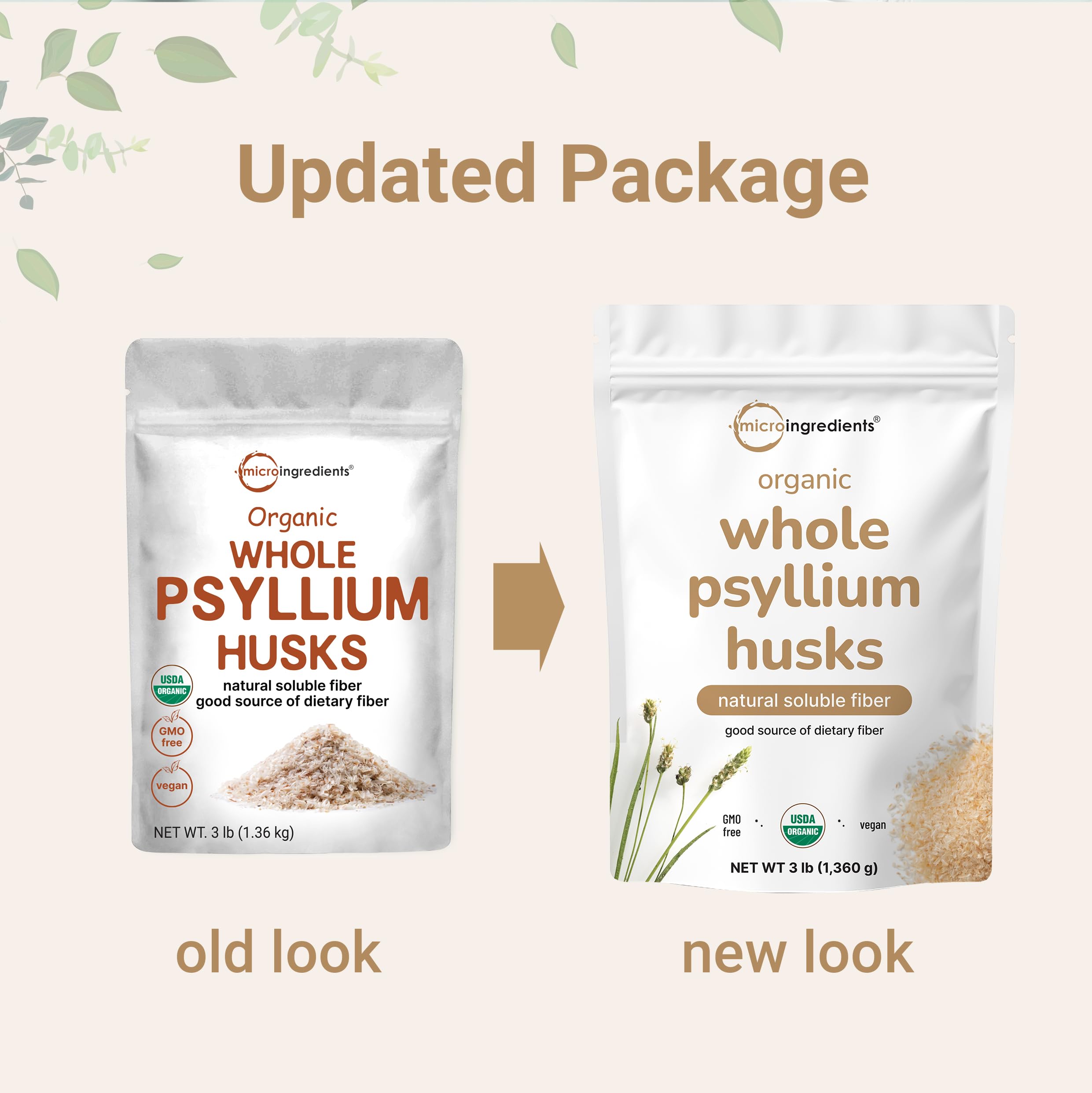 Micro Ingredients Unflavored Psyllium Husks powder blends easily into drinks