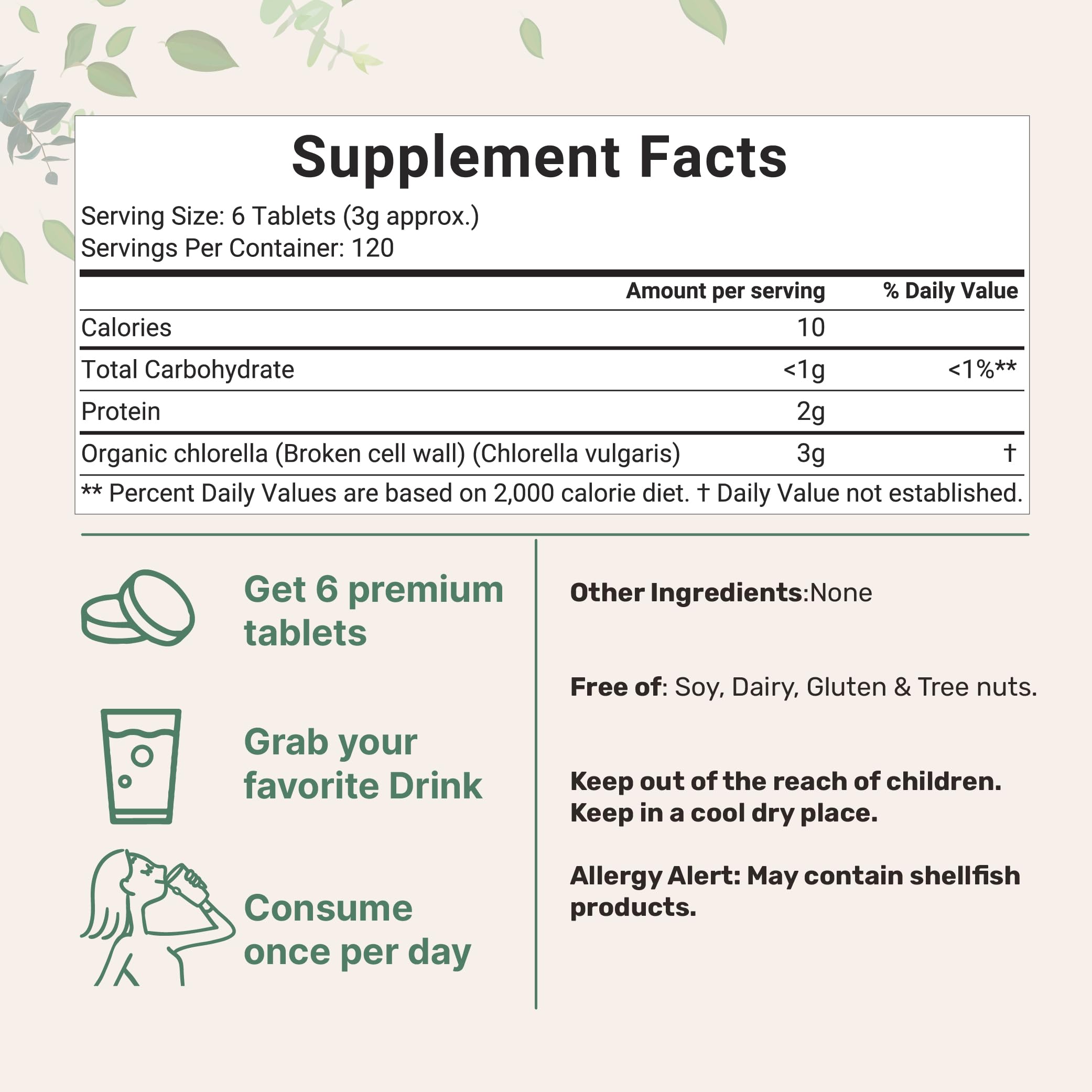 Micro Ingredients vegan protein chlorella tablets on spoon for easy daily intake