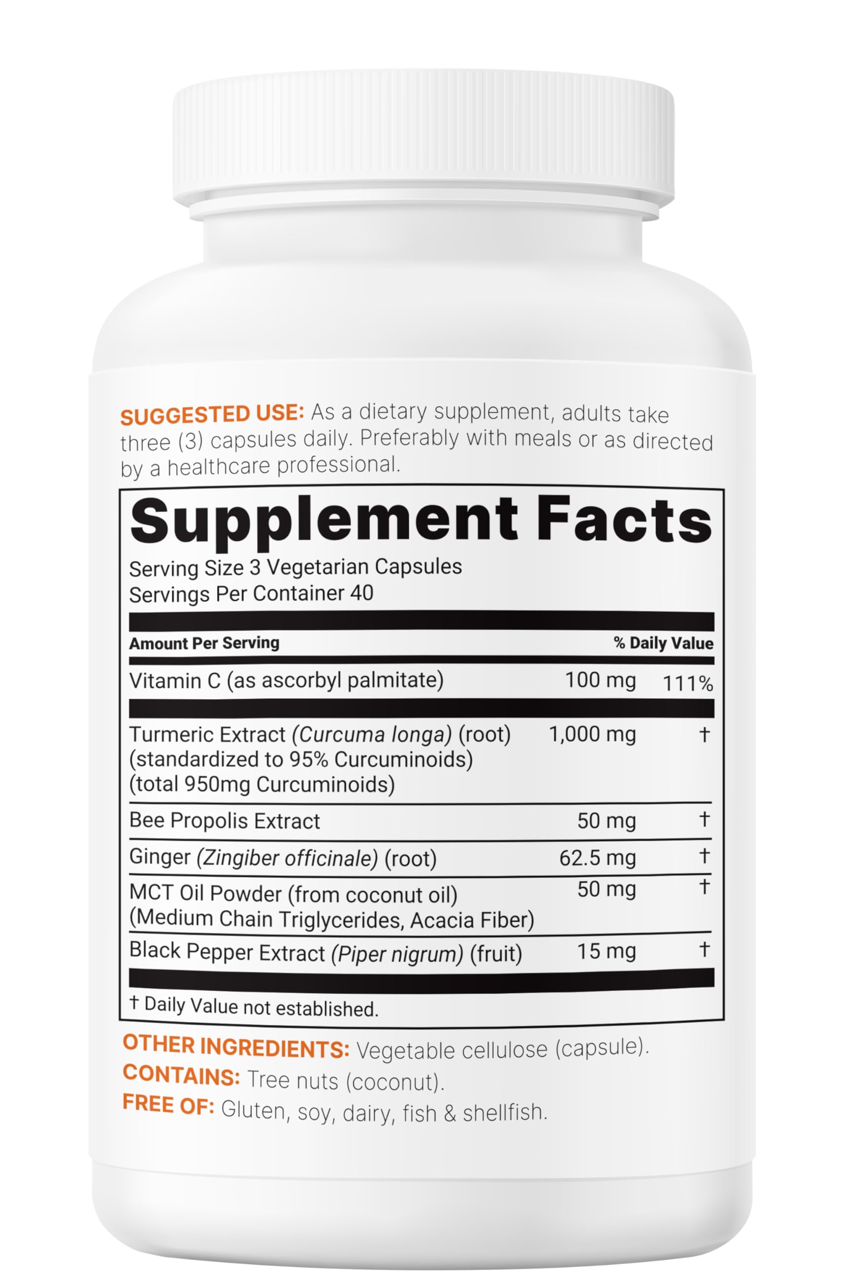 Micro Ingredients vegetarian veggie capsules in a clear bottle for plant-based use