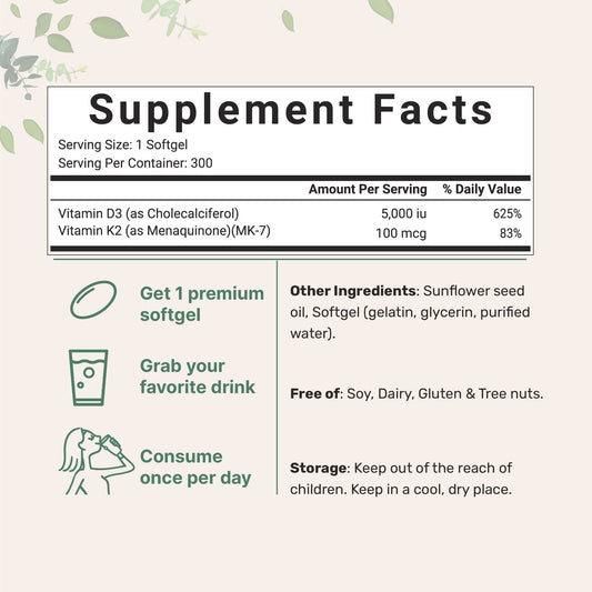 Micro Ingredients Vitamin D3 K2 two-pack pouch front for ongoing use