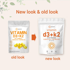 Micro Ingredients Vitamin D3 K2 liquid-filled softgels in sunflower oil
