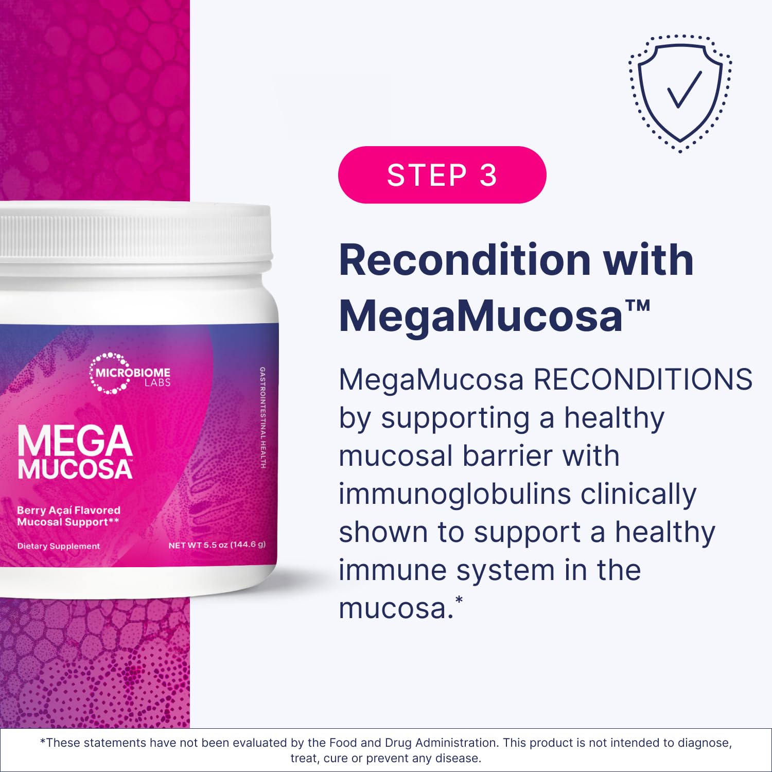 Microbiome Labs MegaPre powder dissolving in water to illustrate prebiotic intake.