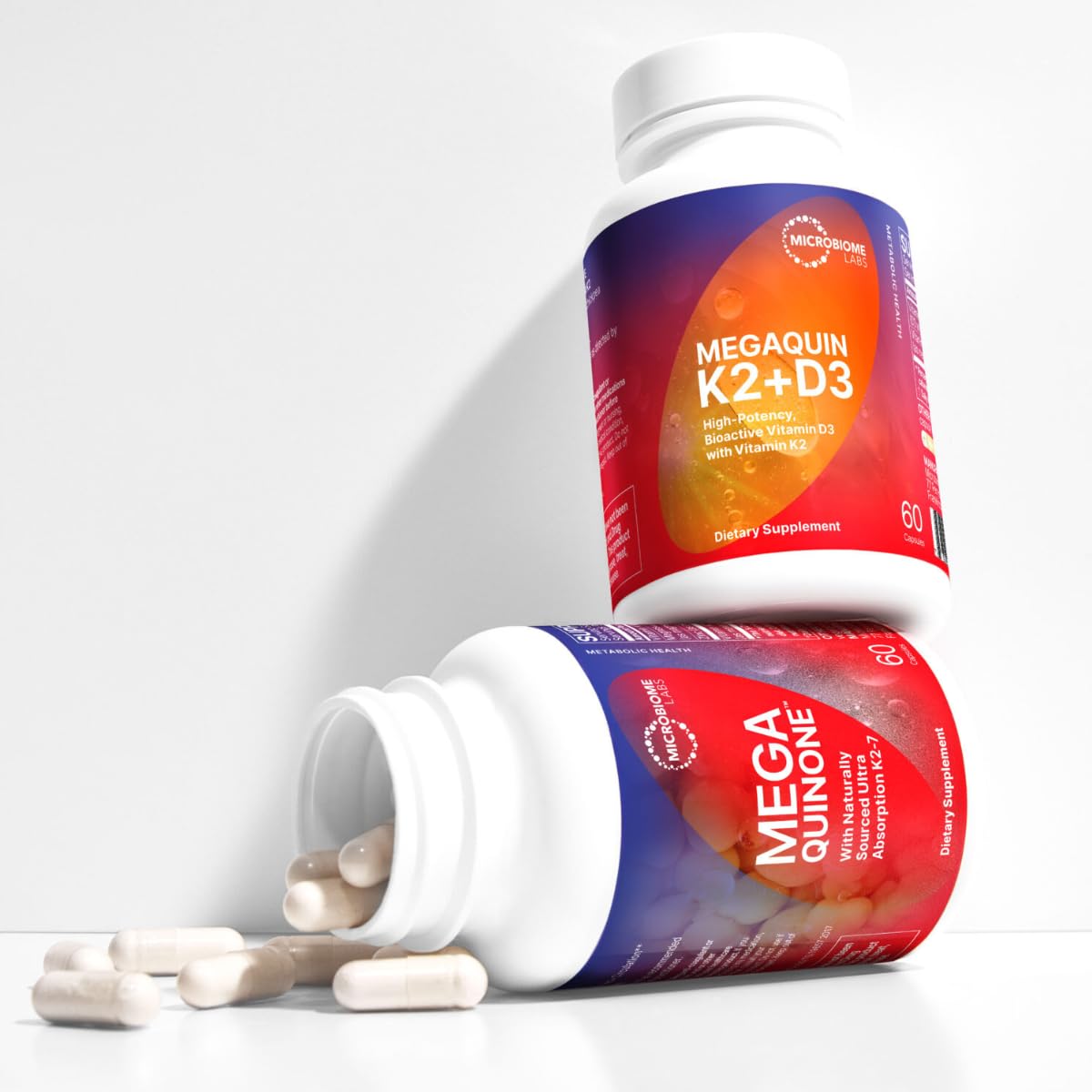 Microbiome Labs MegaQuin D3K2 label detail with natural fermentation MK-7 origin