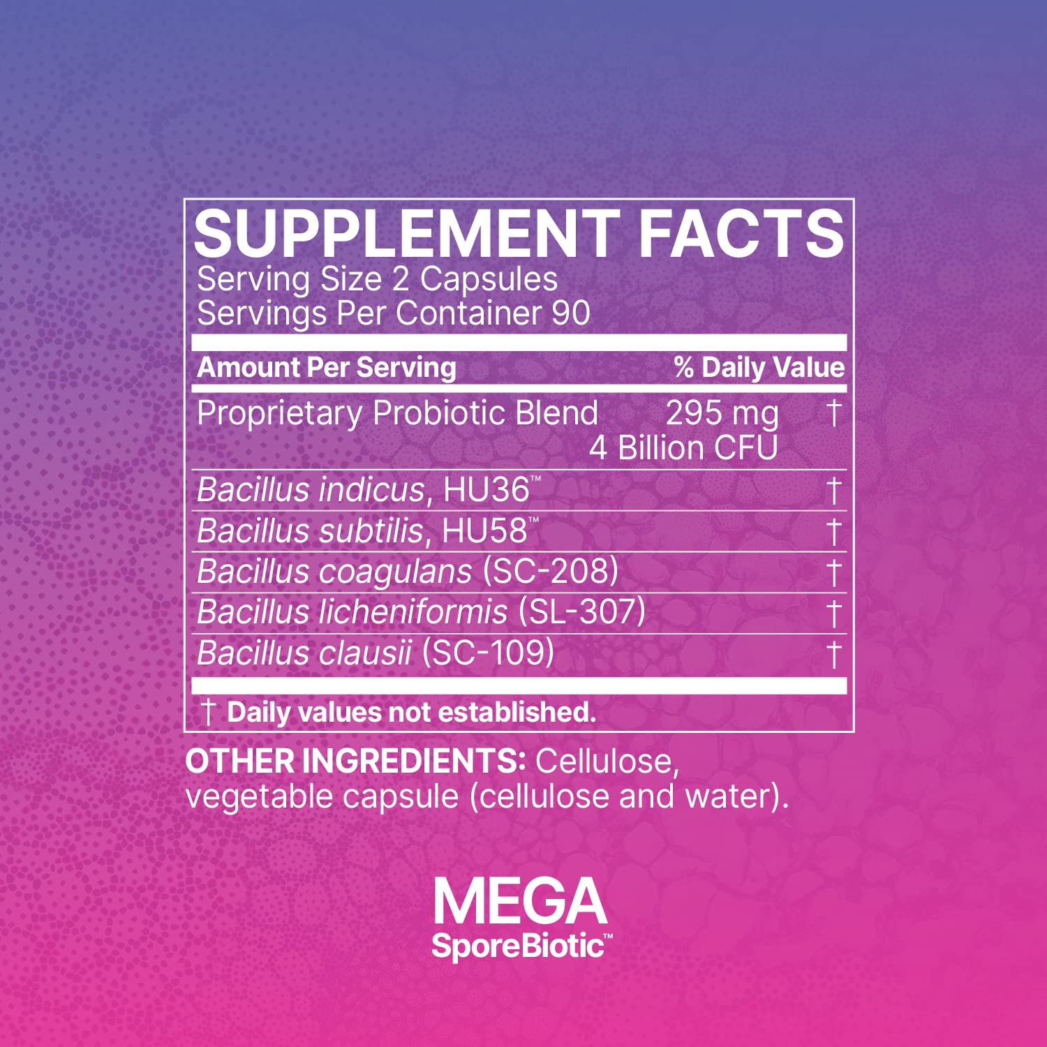 Family-friendly MegaSporeBiotic bottle suitable for adults and teens.