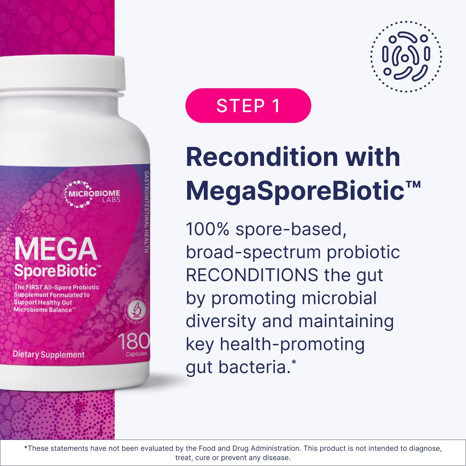 Microbiome Labs Total Gut Restoration Kit box visualizing a complete three-month protocol.