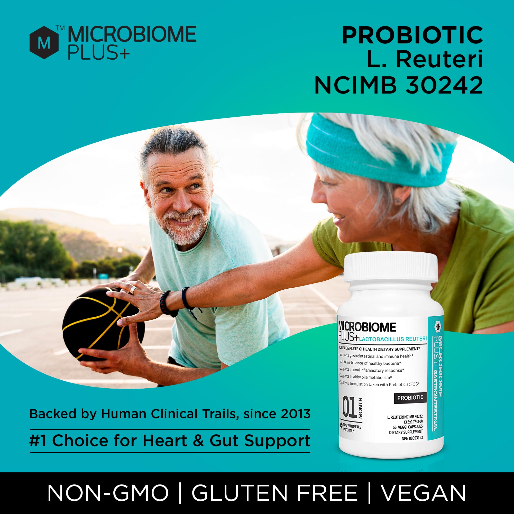 Microbiome Plus allergen-safe icon on packaging
