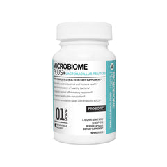 Microbiome Plus GI Probiotics bottle front view for everyday gut support