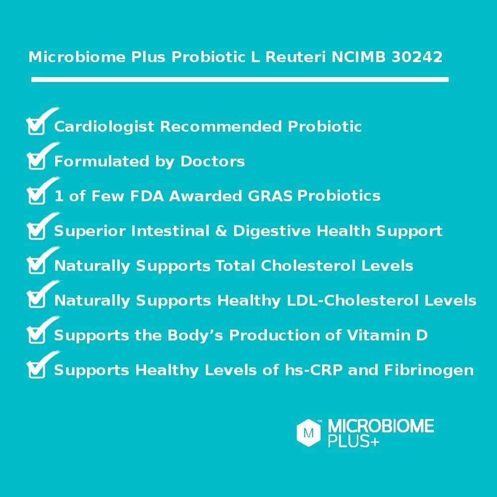 Microbiome Plus probiotic label graphic with strain information