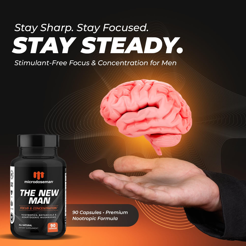 microdoseman capsules-closeup highlights easy-to-swallow capsules for consistent daily focus