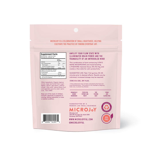 Microjoy Concentrate Gummies 30-serving pouch enables portable brain health support