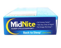 MidNite Sleep Cycle Support dissolving tablet close-up, no water needed.