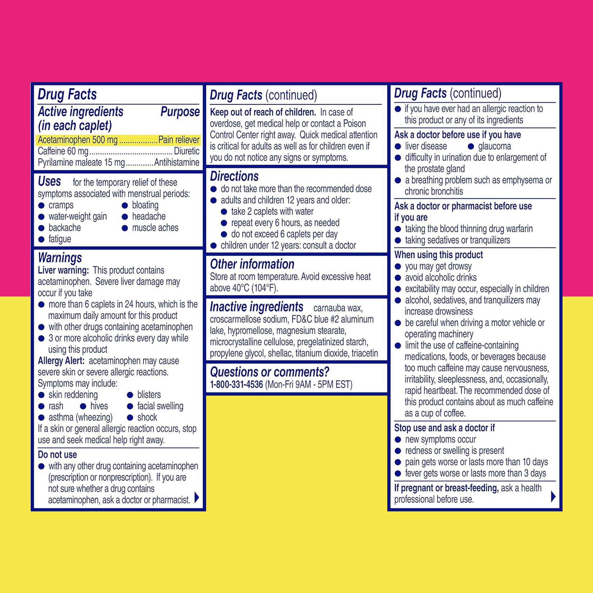 Midol Complete cramps relief detail on capsule