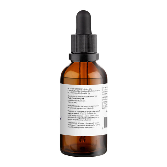 Midwife Made Naturals Happy Birth-Day dropper ready for under tongue use in daily routine.