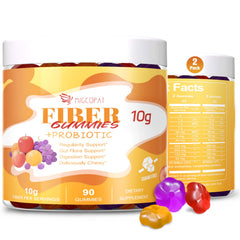 Migcopat 10G Fiber Gummies two-bottle set for easy daily fiber intake.