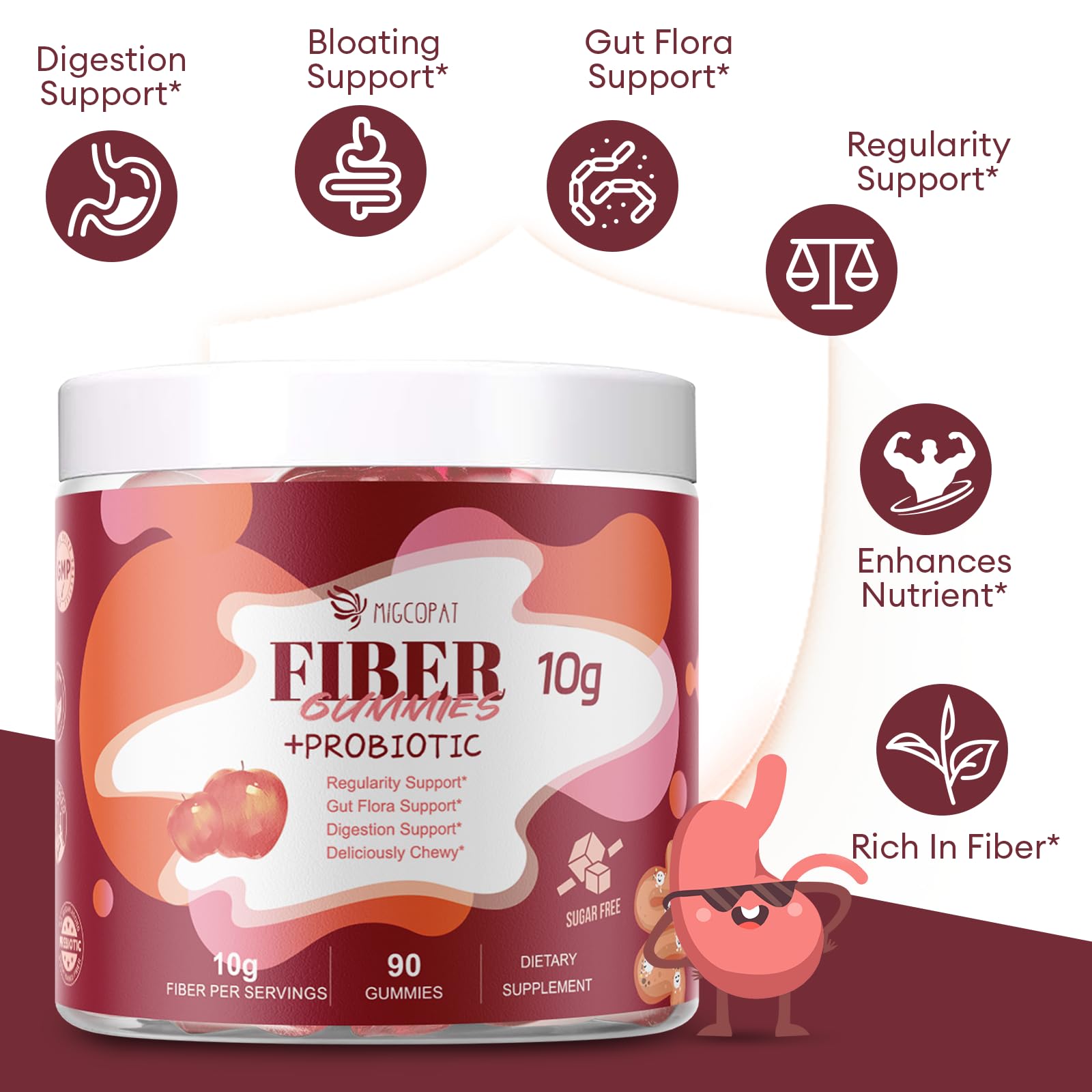 Migcopat two-bottle set on counter for easy daily fiber support