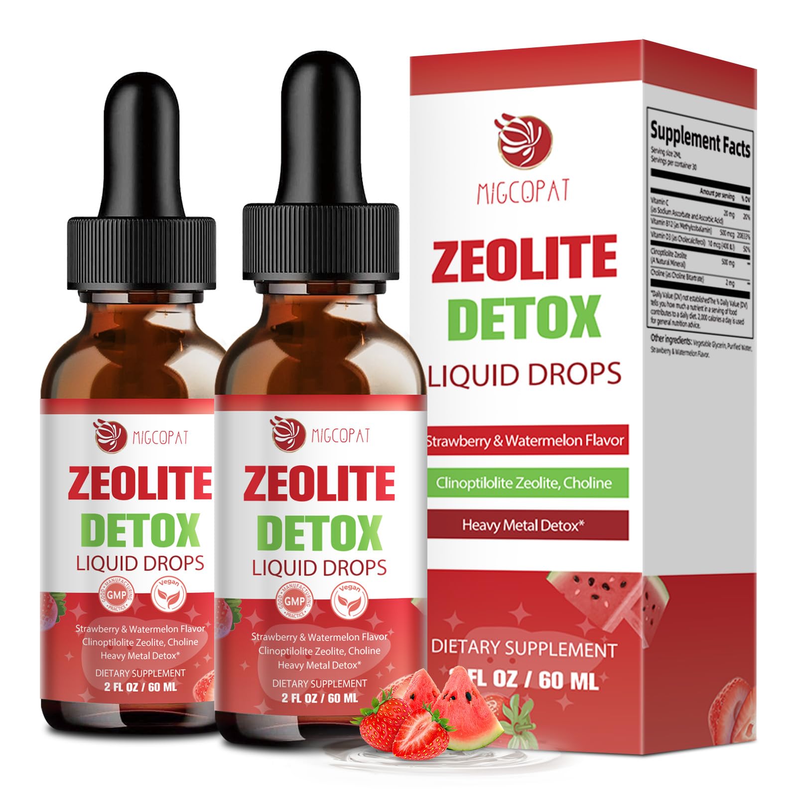 Migcopat Zeolite Detox bottle with dropper for daily wellness