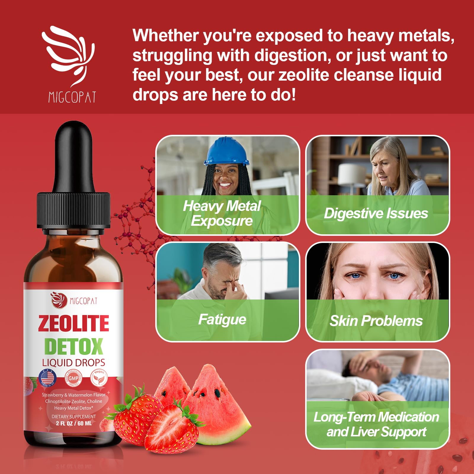 Close-up of Migcopat Detox label with ingredients