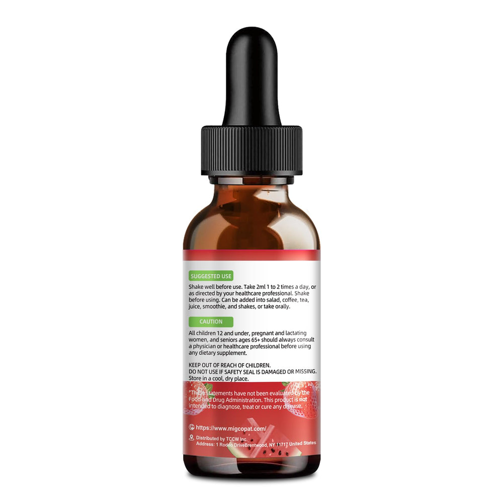 Glass of water with Migcopat Detox drops
