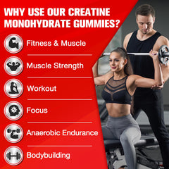 Two gummies serving highlights 5g of creatine monohydrate