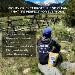 Baking with Mighty Cricket chocolate protein powder for a protein boost