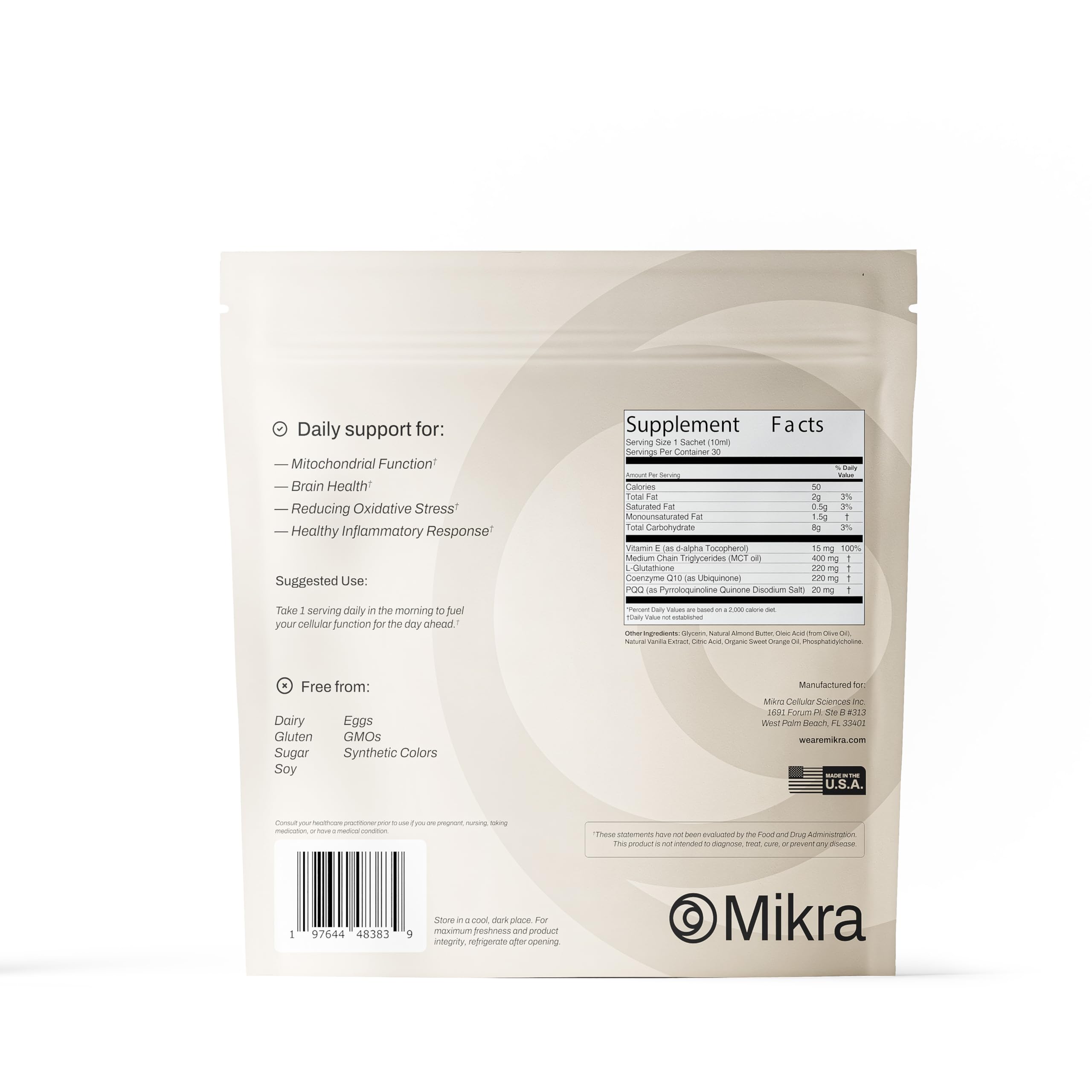 Mikra Glutathione Liposomal almond butter texture hints at natural taste.