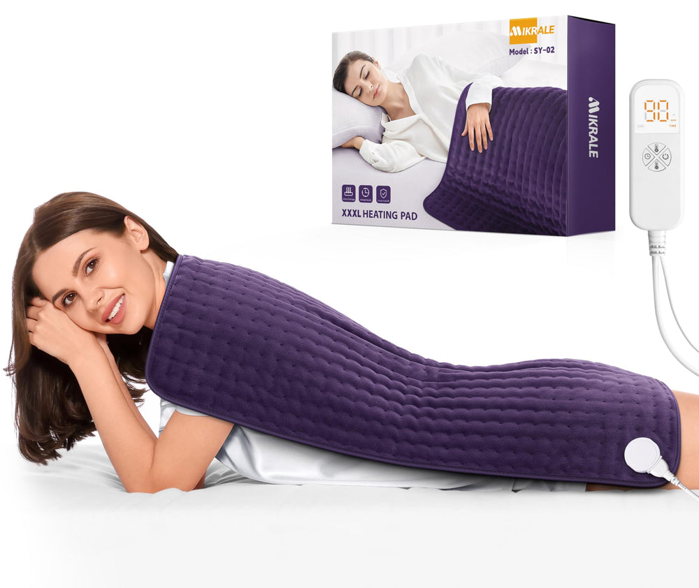 MIKRALE heating pad with digital display enables precise heat control.
