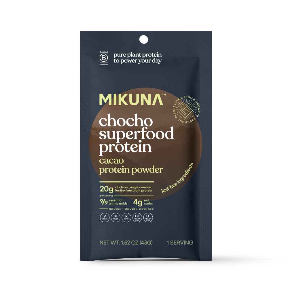 Mikuna Chocho travel packs mockup for on-the-go vegan nutrition.