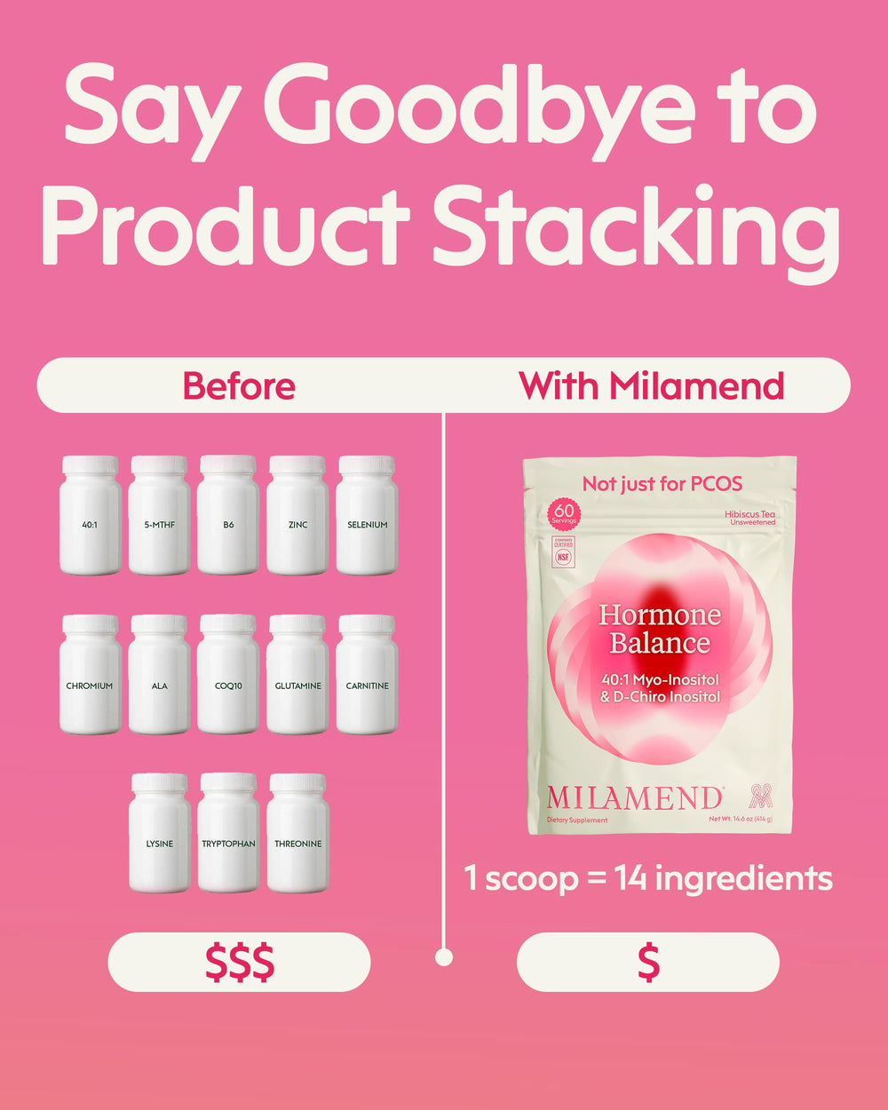 milamend finished bottle on shelf to convey quality