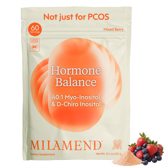 Milamend Hormone Balance bottle pour for daily equilibrium and routine use