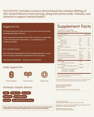 Milamend 30-day supply box showing easy daily servings.