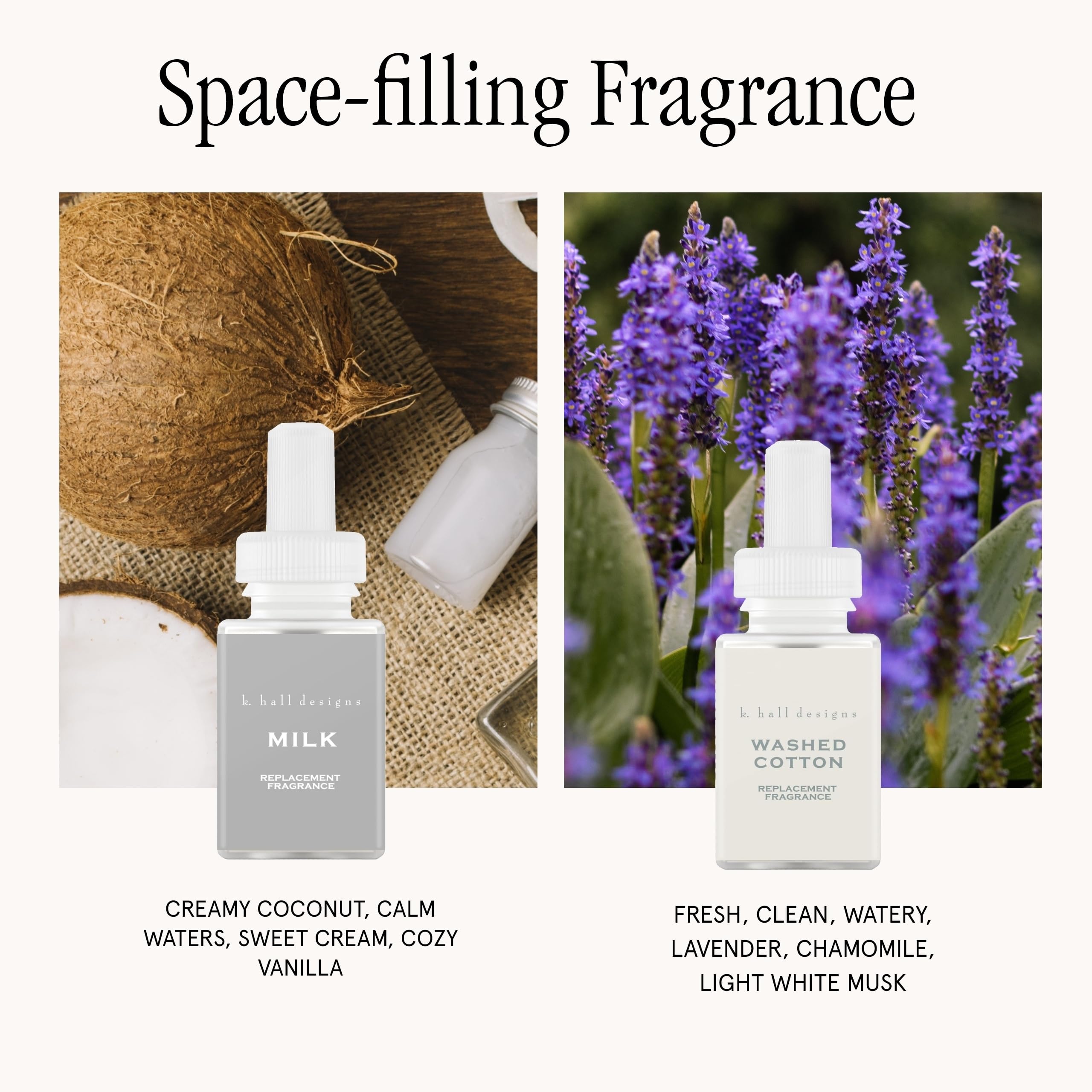 Milk scent refill pack with creamy coconut and vanilla notes for cozy spaces.