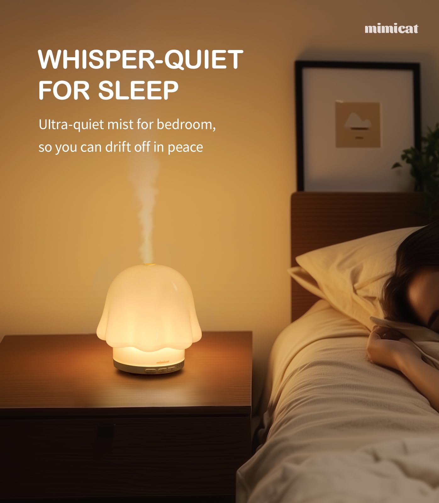 mimicat diffuser with soft night light offers relaxing bedtime glow