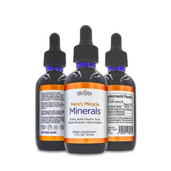 Mimi's Miracle Minerals fulvic humic bottle highlighting minerals for daily vitality.