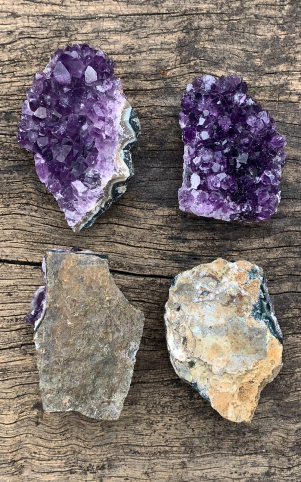 MIMOSA Amethyst clusters deep purple bundle versatile for home or office decor.