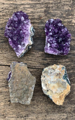 MIMOSA Amethyst clusters deep purple bundle versatile for home or office decor.