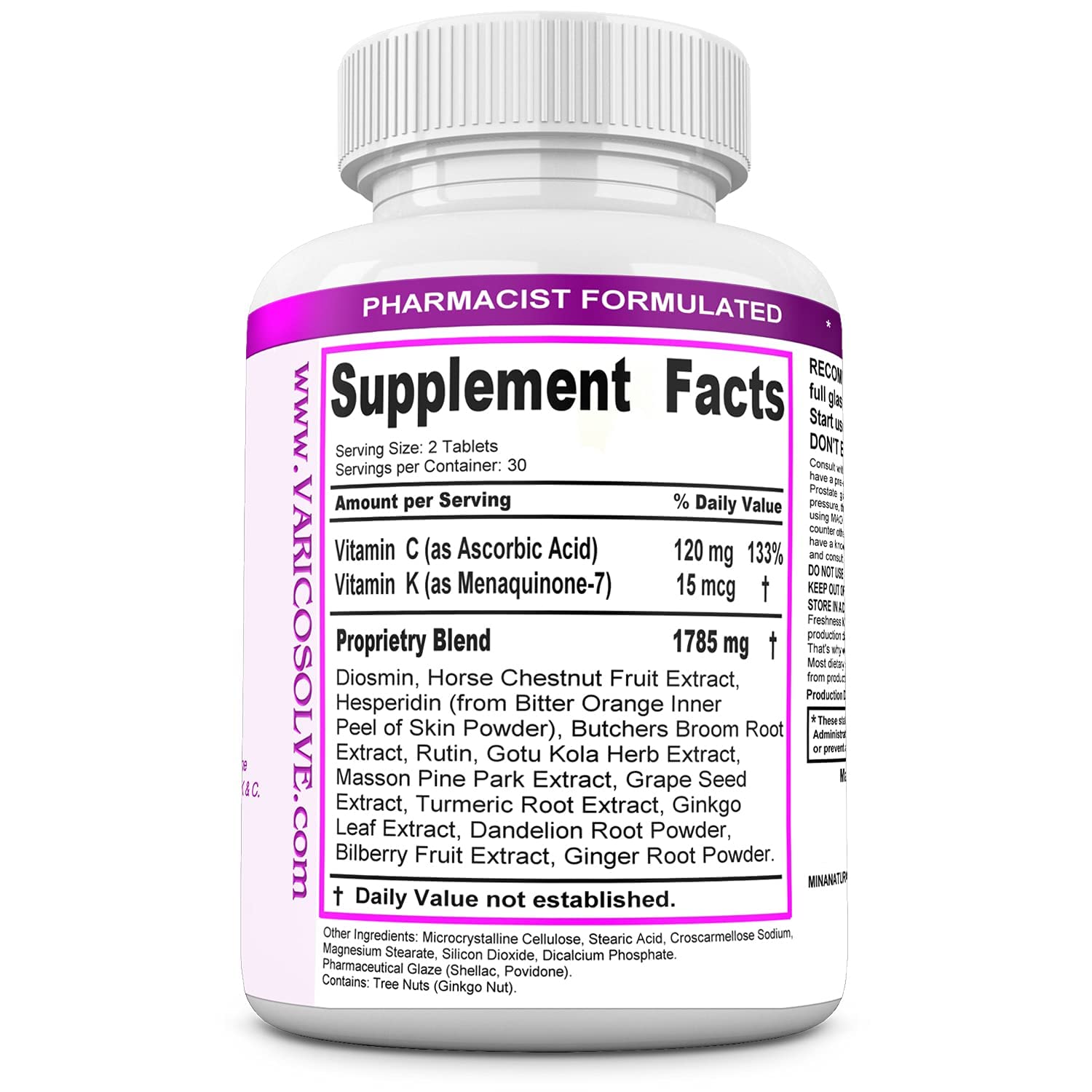 MINANATURALS Varicosolve tablets before a workout, leg support.