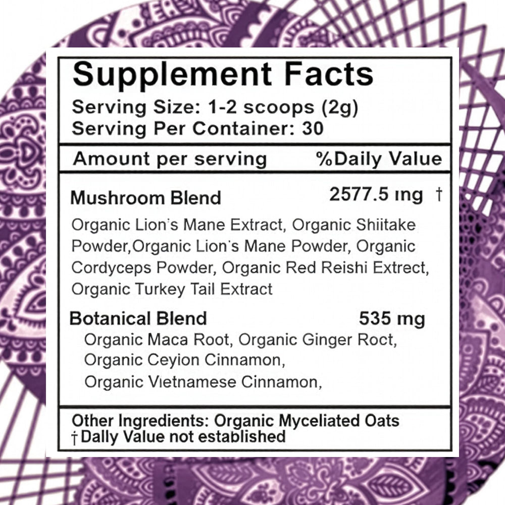 Mind Master powder stirred into coffee for smooth, caffeine-free energy.