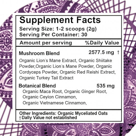 Mind Master powder stirred into coffee for smooth, caffeine-free energy.