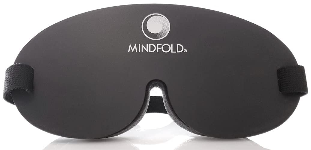 Mindfold mask foam padding provides comfortable support during travel and relaxation.