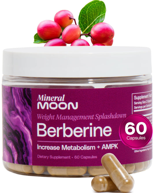 Mineral Moon Premium Berberine bottle on a counter for daily wellness.