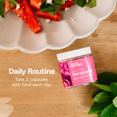 Mineral Moon daily-use scene with 60 capsules reinforcing routine and balance.