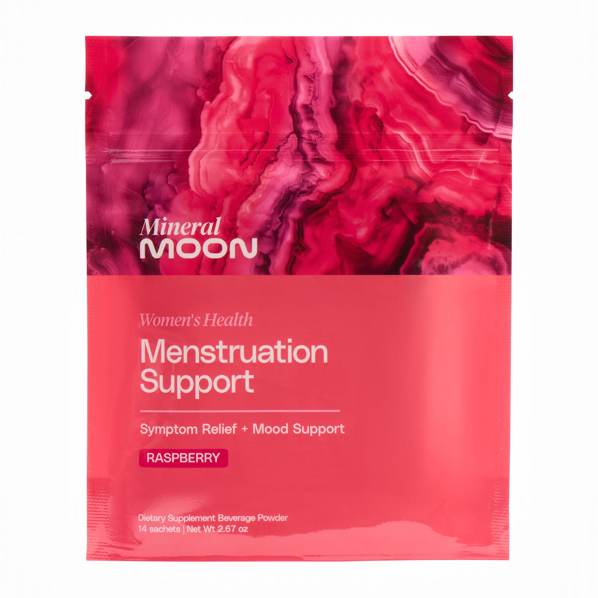 Mineral Moon raspberry drink sachet ready to mix for a refreshing daily balance