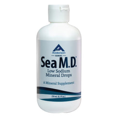 Anderson Sea M.D. bottle ready to add mineral-rich drops to your water