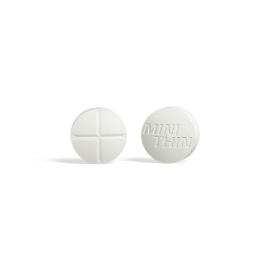 Mini Thin front label highlighting caffeine and ephedrizine blend for energy support.