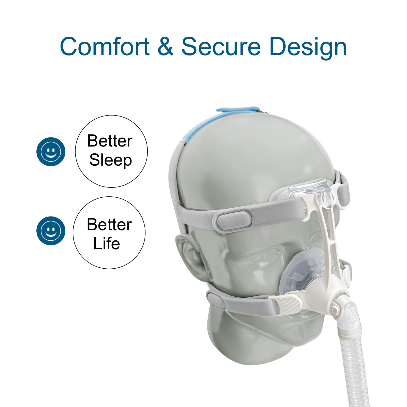 MiNiClean Airfit N40 frame under the eyes for gentle, flexible contact.